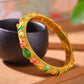 Silver gold plated Hetian jade jasper bracelet