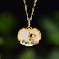 Silver gold plated Hetian jade Ruyi lock pendant