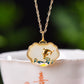 Silver gold plated Hetian jade Ruyi lock pendant