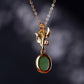 Silver gold plated Hetian jade pendant