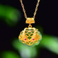 Silver gold plated Hetian jade pendant