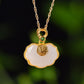 Silver gold plated Hetian jade Ruyi lock pendant