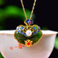 Silver gold plated Hetian jade pendant