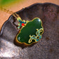 Silver gold plated Hetian jade pendant