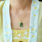 Silver gold plated Hetian jade pendant