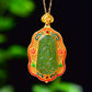 Silver gold plated Hetian jade pendant