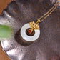 Silver gold plated Hetian jade pendant